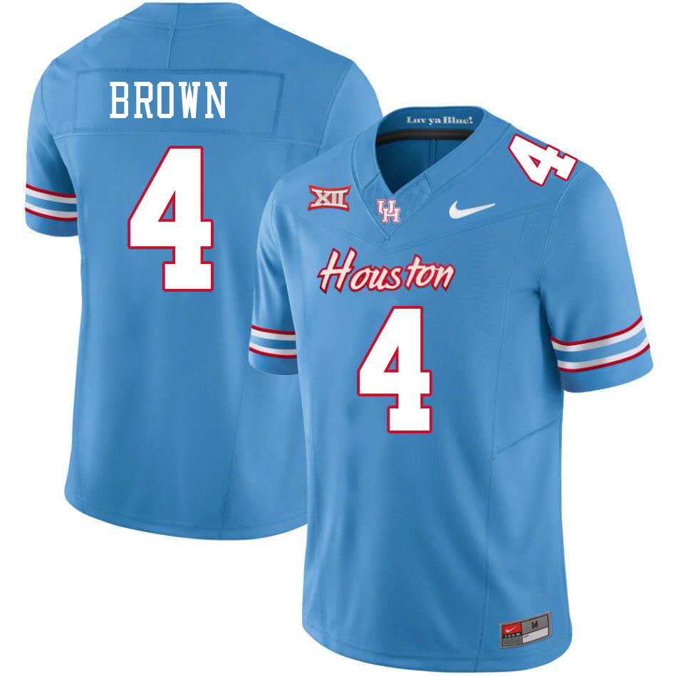 Houston Cougars #4 Samuel Brown College Football Jerseys Stitched Sale-Oilers